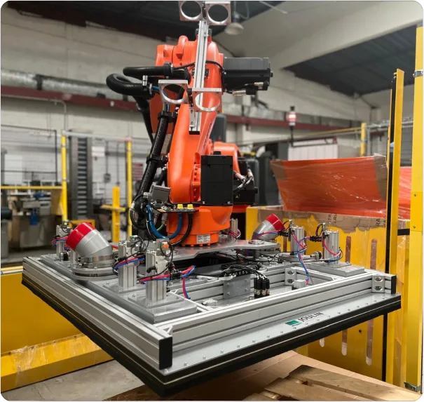 Robot KUKA con herramental integrado por PI Automation